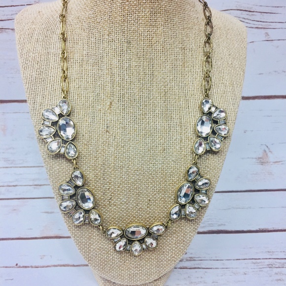 Vintage Rhinestone J Crew Statement Necklace Vtg - Picture 3 of 8